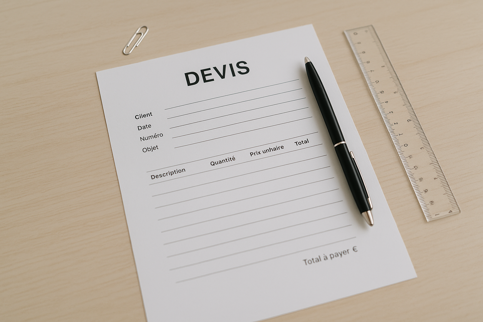 Aperçu — Devis vierge : le modèle à remplir et ses mentions obligatoires
