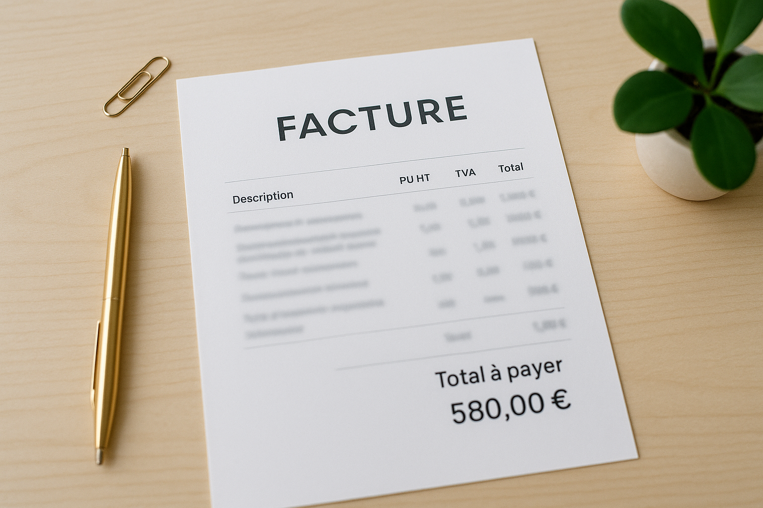 Aperçu — Modèle de facture gratuit (Word, Excel)
