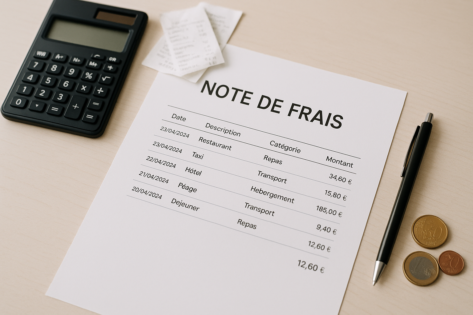 Aperçu — Note de frais : modèle Excel gratuit, TVA récupérable et barème 2026